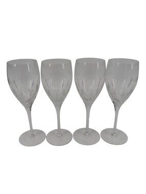 Rogaska Crystal Glass Diamond Cut Wine Glasses Set of 4 Solvenia 8.25in Tall